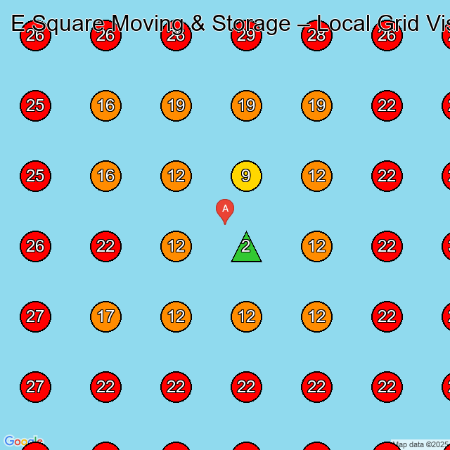 E Square Moving & Storage GeoGrid visibility map for Moving And Storage Service in None